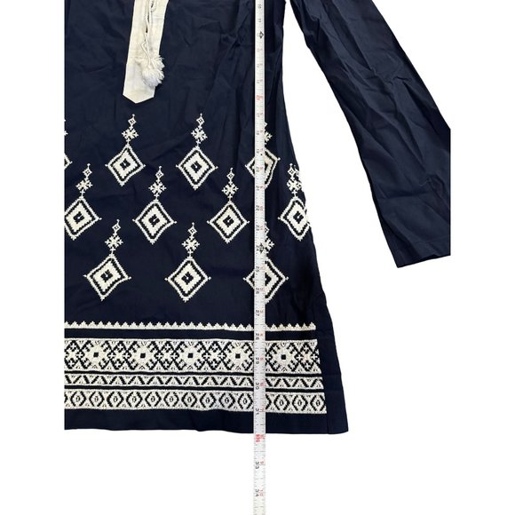 Athleta Womens Dress Desert Diamond Tunic Kimssa Navy Embroidered V-neck Sz XS | - Picture 5 of 8